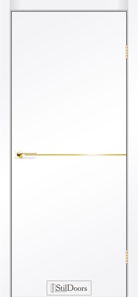 Двері Loft Aluminium білий мат молдинг золото