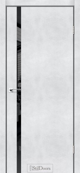 Двері Loft Glass світлий бетон скло чорне