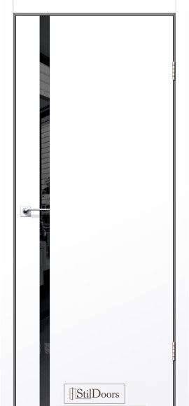 Двері Loft Glass білий мат скло чорне